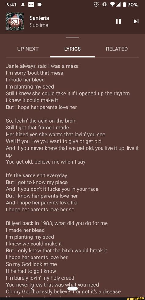 Sublime Lyrics Santeria