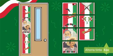 Cartel: Decoración de puerta Revolución Mexicana - Twinkl