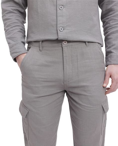 Rare Rabbit Men Presso Light Grey Double Layer Twill Mid Rise Cargo St