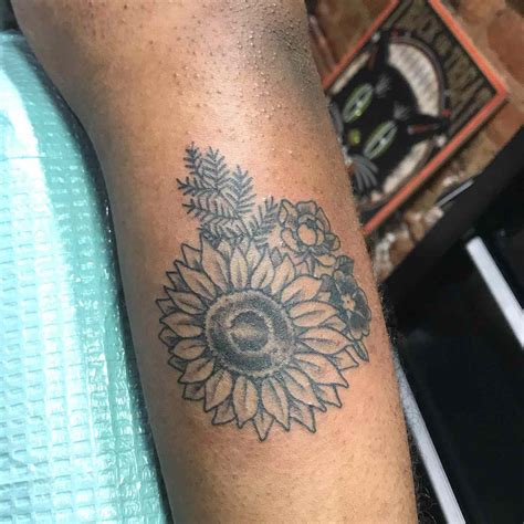 Outline Sunflower Tattoos