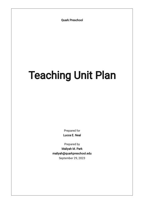 Teaching Unit Plan Template - Google Docs, Word, Apple Pages, PDF ...
