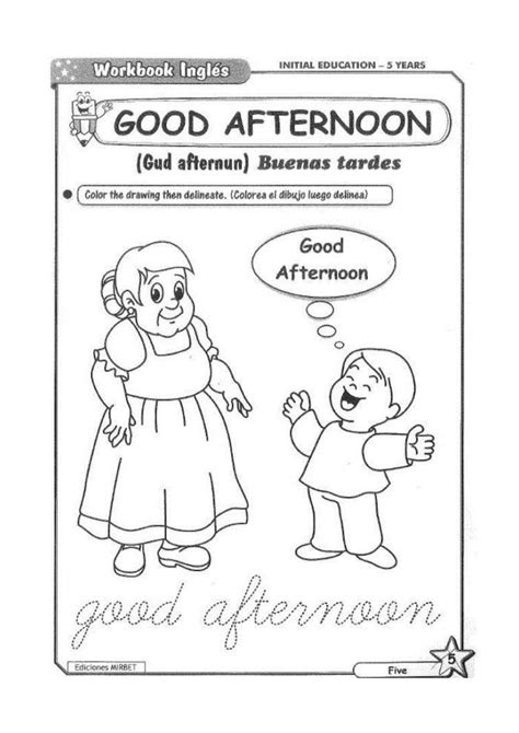 Cuaderno de Inglés para niños(as) de preescolar 5 años