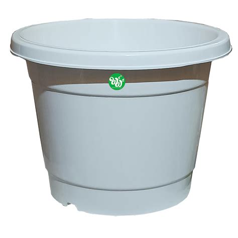 WinWoodsAgri 14 inch Plain White Color/Planter/Plant Container/gamla ...