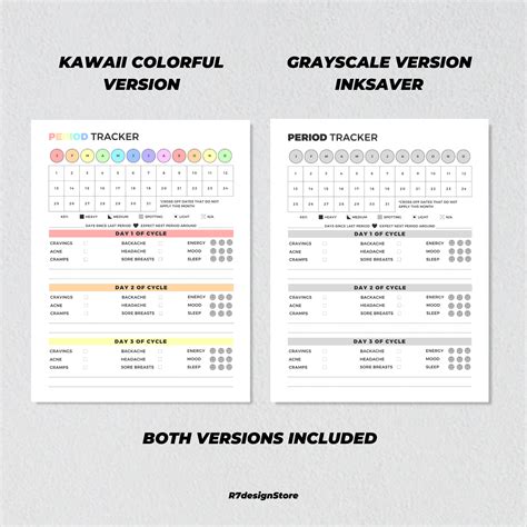 Buy Period Tracker Printable, Menstrual Cycle Planner, PMS Symptom ...