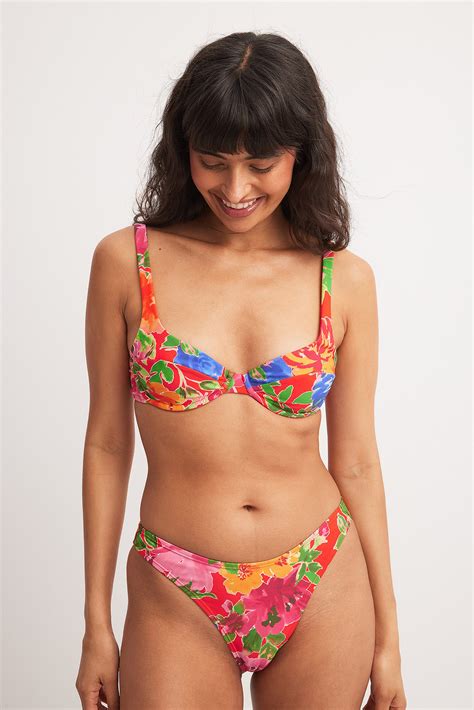 High Leg Bikini Brief Flower | NA-KD