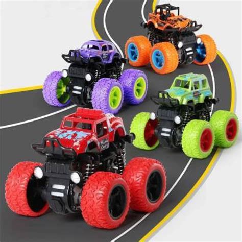 BVM GROUP 4pc 4WD Mini Monster Trucks Friction Powered Cars for Kids ...