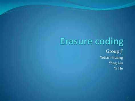 Image result for Erasure Coding Presentation