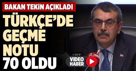 TÜRKÇE’DE GEÇME NOTU 70 OLDU | Denizli Yeni Olay Haber