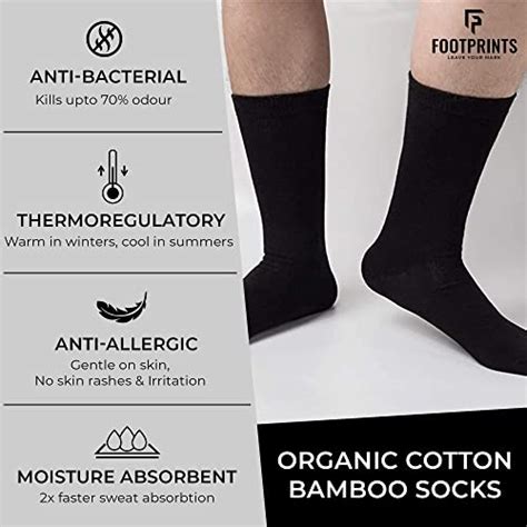 Buy FOOTPRINTS Organic Cotton Bamboo Men's Formal Socks Pack of 5 Pairs ...