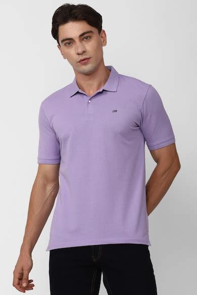 Buy Men Purple Solid Polo Neck Collar T-shirt Online - 898843 | Peter ...