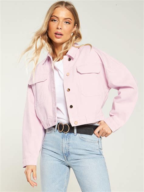River Island River Island Oversized Denim Jacket- Pink