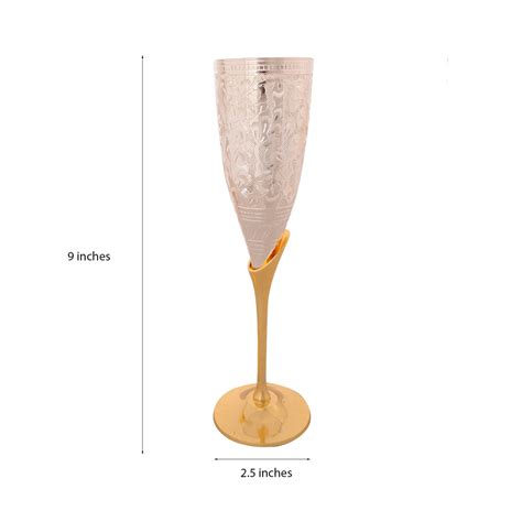 German Silver Grand Wine Glass Set of 2 with Velvet Box - eCraftIndia ...