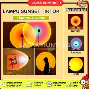 Jual LAMPU SUNSET TIKTOK RGB PROYEKTOR MOTIF MATAHARI TERBENAM LAMPU ...