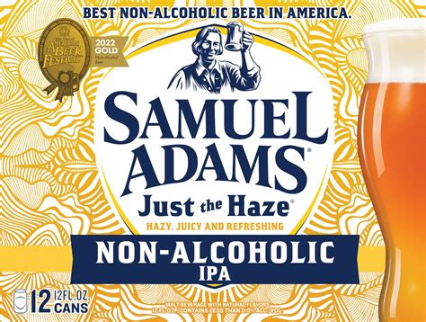 Sam Adams JUST THE HAZE IPA (Pack of 12 Cans) Non Alcoholic 12oz Cans ...