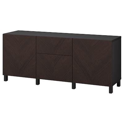 BESTÅ storage combination with drawers, black-brown Hedeviken/Stubbarp ...