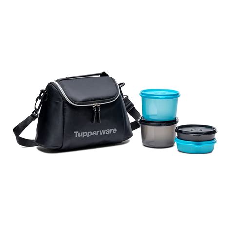 Buy Tupperware Men'S Plastic Cosmo Lunch Set (Black, Blue), 180 ...