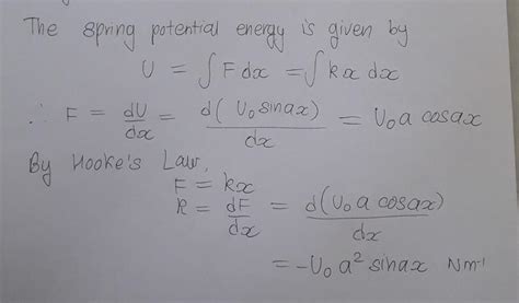 The effective spring constant of a system whose potential energy varies ...