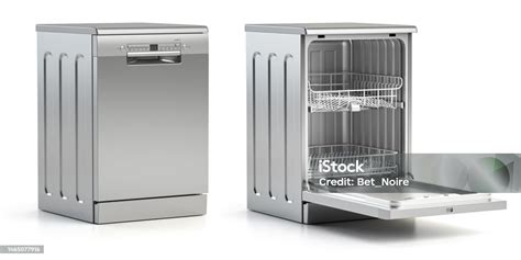 Dishwasher Open And Closed Isolated On White Background Stock Photo ...