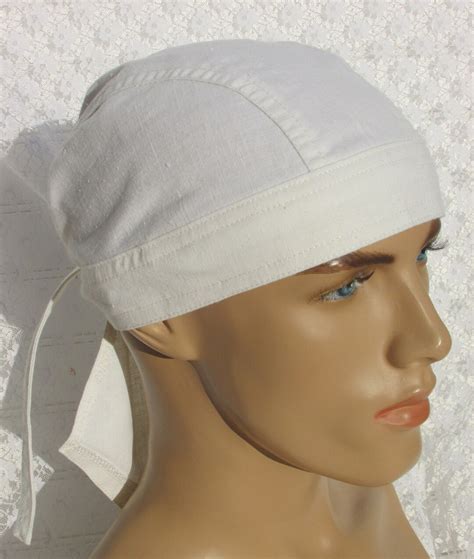 Handmade Ivory White Skull Cap Bandana Hat With Sweatband. - Etsy