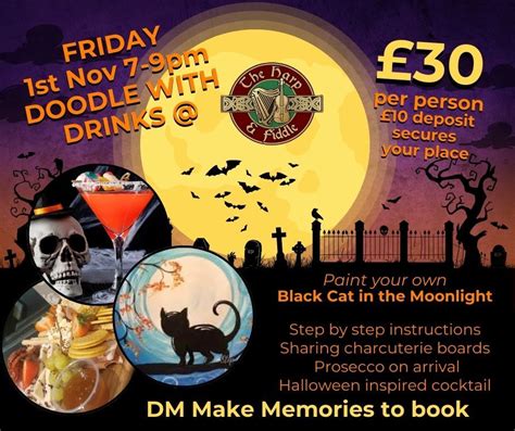 Doodle With Drinks Cat In The Moonlight, The Harp And Fiddle Strabane ...