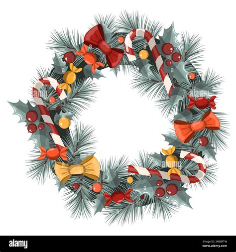 Cartoon Christmas Wreath
