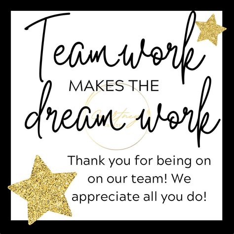 Teamwork Appreciation Printable - Etsy
