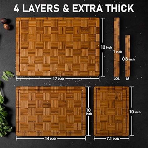Kikcoin Extra Large Bamboo Cutting Boards, (Set of India | Ubuy