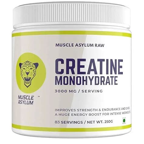 Muscle Asylum Creatine Monohydrate Powder 250Gm,83 Servings Boosts
