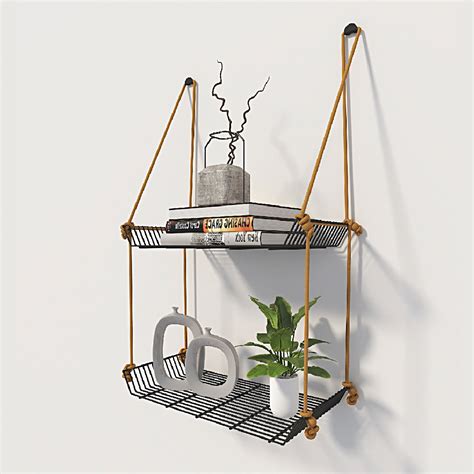 Grey weebill 2 tier wall shelf – Meshable