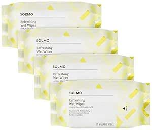Amazon Brand - Solimo Refreshing Wet Wipes, Lemon Grass - 30 Wipes ...
