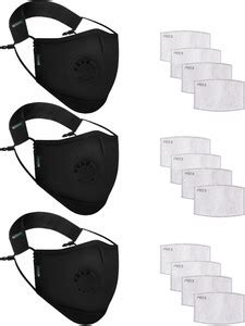 RozMask N99 Pollution Mask with PM 2.5 Carbon Filter with Valve Black 3 ...