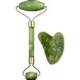 Facial Massager Jade Roller & Gua Sha Tool Natural Himalayan Stone for ...