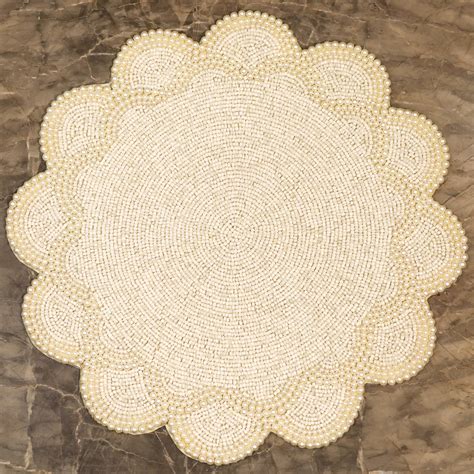 Beaded Flower Table Mats | Hand-Crafted in India | Pastiche by AK