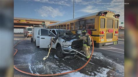 School bus evacuated safely as truck fire erupts in Round Rock | kvue.com