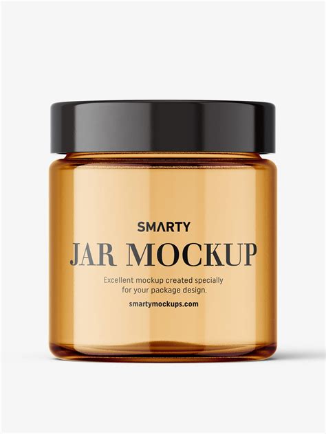 Clear glass jar mockup - Mockups Design