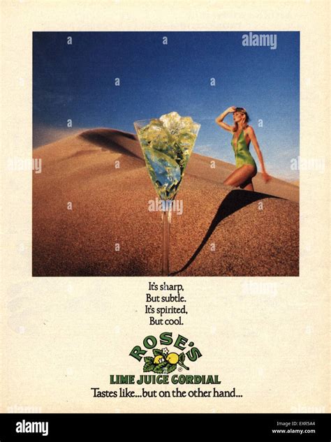 1960s UK Rose's Lime Juice Cordials Magazine Advert Stock Photo - Alamy
