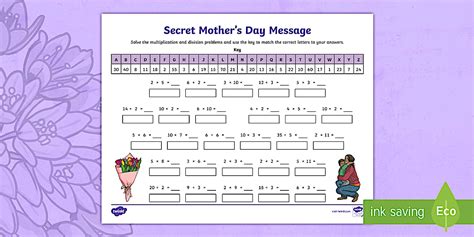 Mother's Day Multiplication and Division Activity | Twinkl