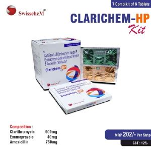 CLARICHEM HP Kit - Clarithromycin Esomeprazole Amoxicillin 500mg 40mg ...