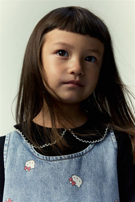 Printed denim dress - Light denim blue/Hello Kitty - Kids | H&M IN