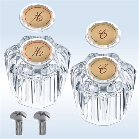 Dreyoo Bathroom Sink Knobs Replacement, Bathtub Faucet Handles with 4 ...