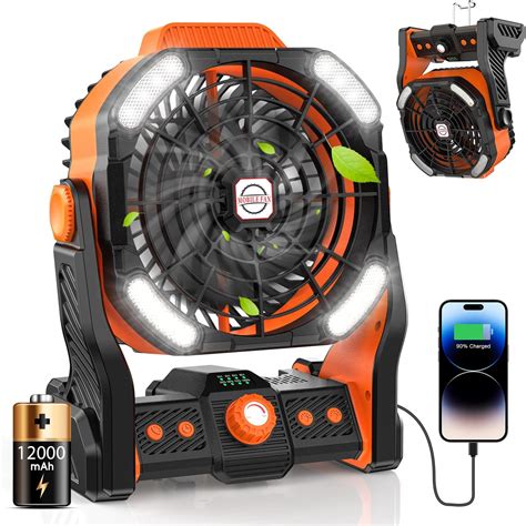DOWILLDO Camping Fan with LED Lantern, Rechargeable Portable India | Ubuy