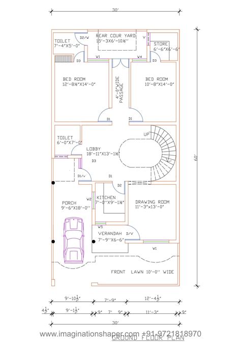 1800 sq ft (200 sq yd / 200 gaj / 8 marla / 167.23 sq m) House Plan ...