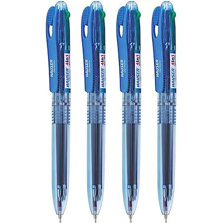 Hauser 4 in 1 Retractable Ball Pen Box Pack | Durable Transparent Body ...