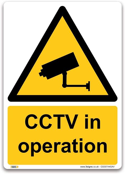 Buy 3 Signs CCTV in operation Sign - Self-adhesive Vinyl Sticker ...