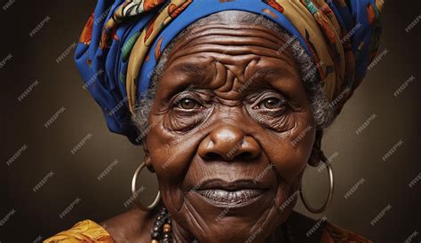 Premium Photo | Portrait of a senior old black african american woman ...