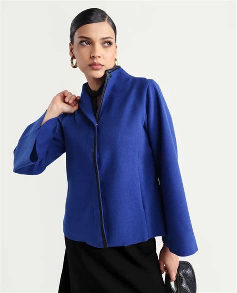 Buy Kraus - Blue Plain Regular Fit Jacket| Rareism