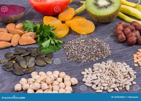 Various Ingredients As Source Natural Minerals, Potassium, Vitamin K ...