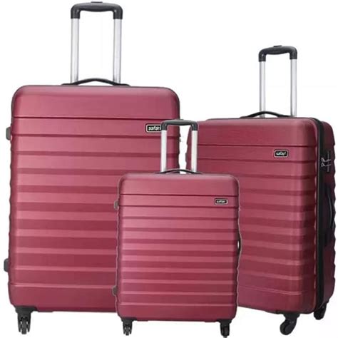 Safari Sonic Hard-Sided Luggage Set of 3 Trolley Bags (55 & 65 & 77 cm ...