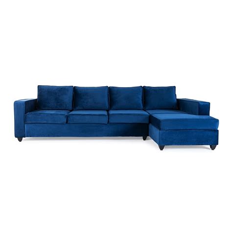 Wakefit 3 Seater Sofa Set | 3 Year Warranty | Velvet Blue Sofa for ...