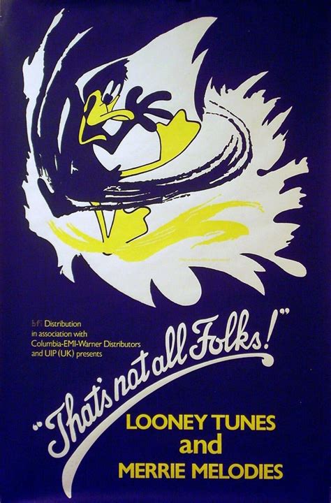 THAT'S NOT ALL FOLKS! 1984 Tex Avery, Daffy Duck, Bugs Bunny 3 UK 20x30 ...